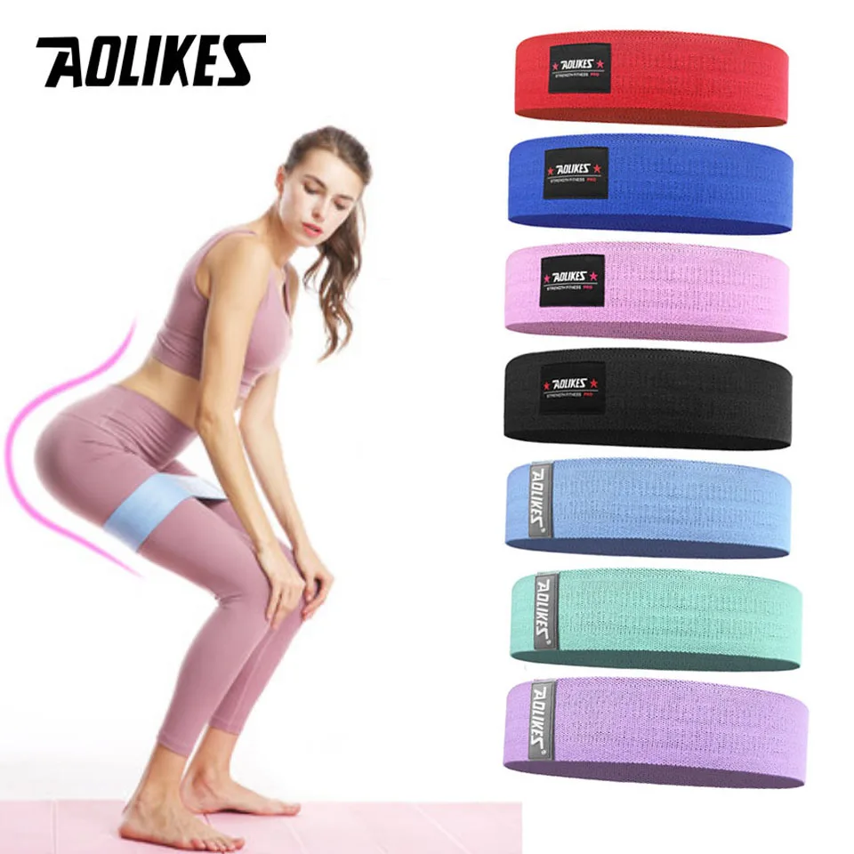 
AOLIKES Adjustable Elastic Hip Booty Bands Anti Slip Resistance Bands Thick with Inner Grip Strip for Fitness Legs Butt Glute 