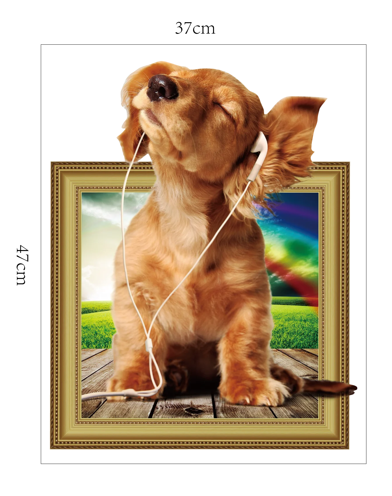 
YIYAO Funny Dog Wall Stickers Waterproof 3D Decals for Cars Fridge Kitchen Nursery Room 