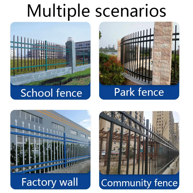 Wholesale Galvanized Steel Metal Iron Garden Fence Outdoor PVC Coated Driveway Gate Villa Swing Gates