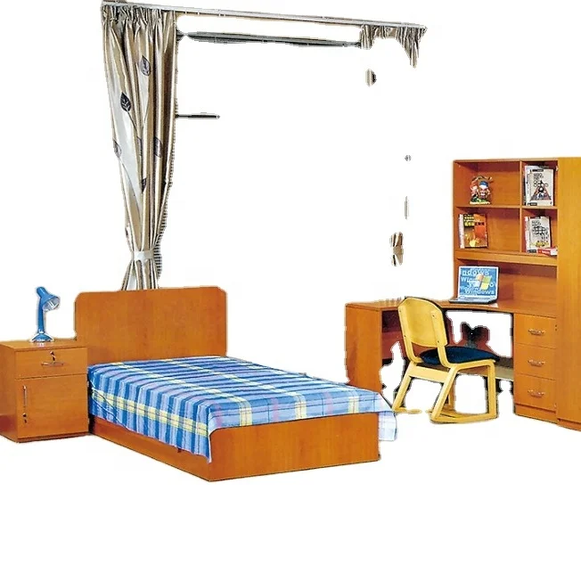 Modern Bedroom sets Wooden Bed with desk and Wardrobe