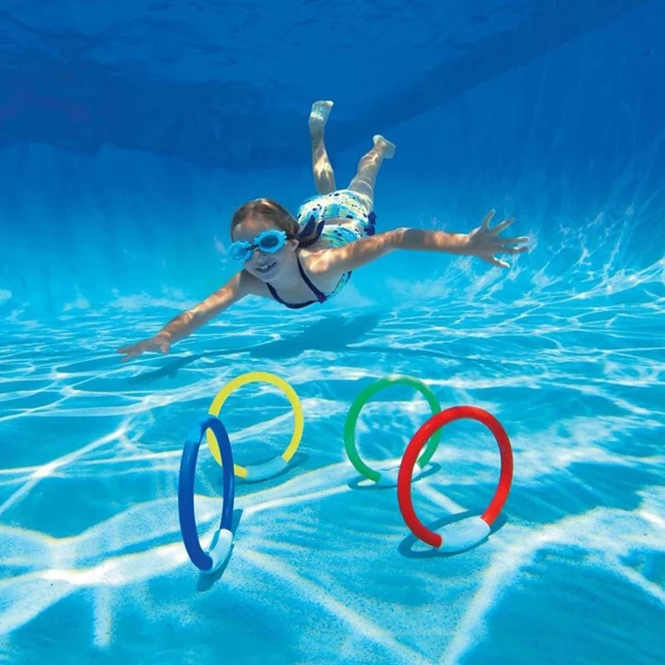 Wholesale 4 pcs Swimming Pool Circle Diving Ring Toy Sets for Children Summer Underwater Game Kids Water Party Toys