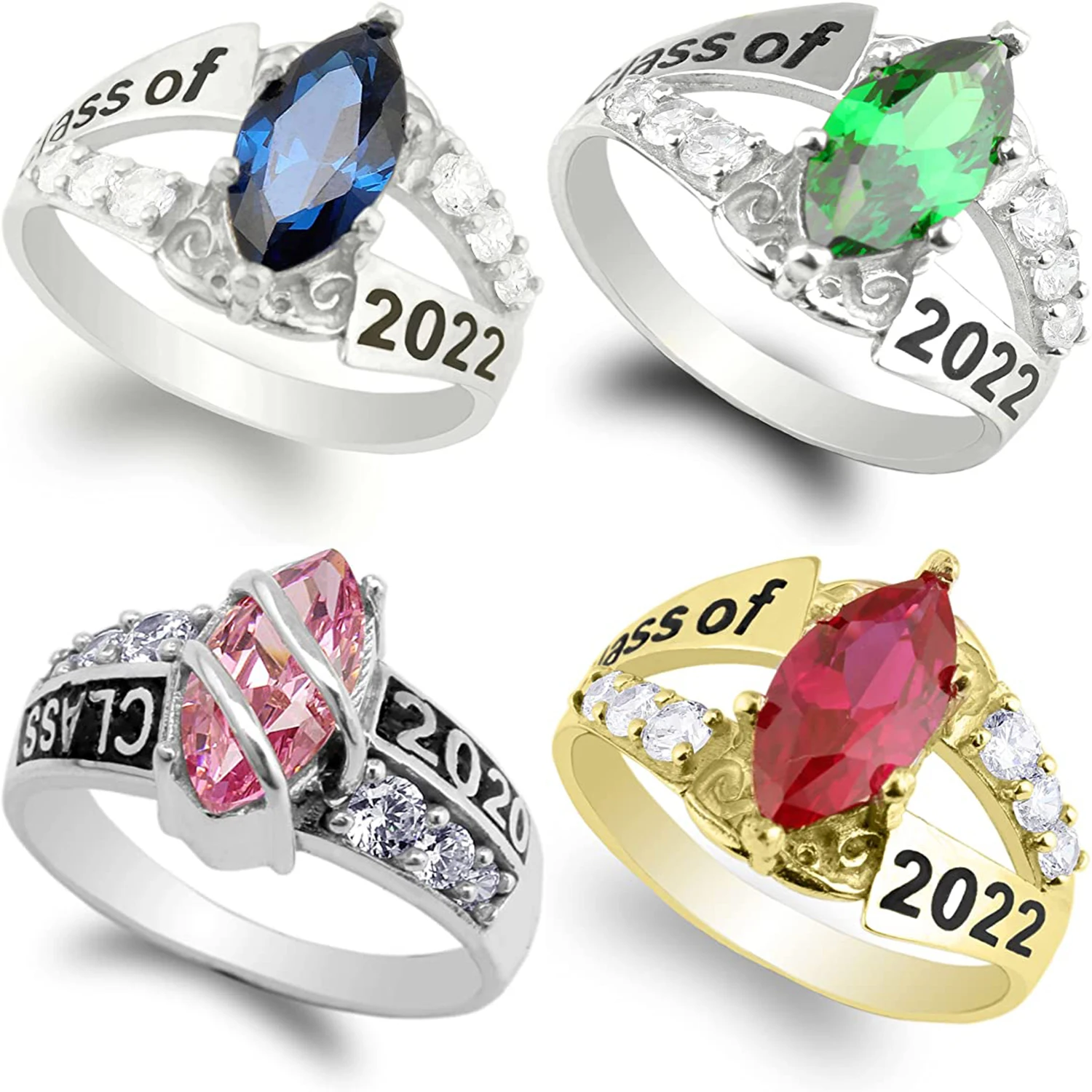 Custom Adjustable Spinner 18K Gold Plated Encarved Hug Jewelry Women Sterling Silver 925 Couple Cheap Graduation Rings