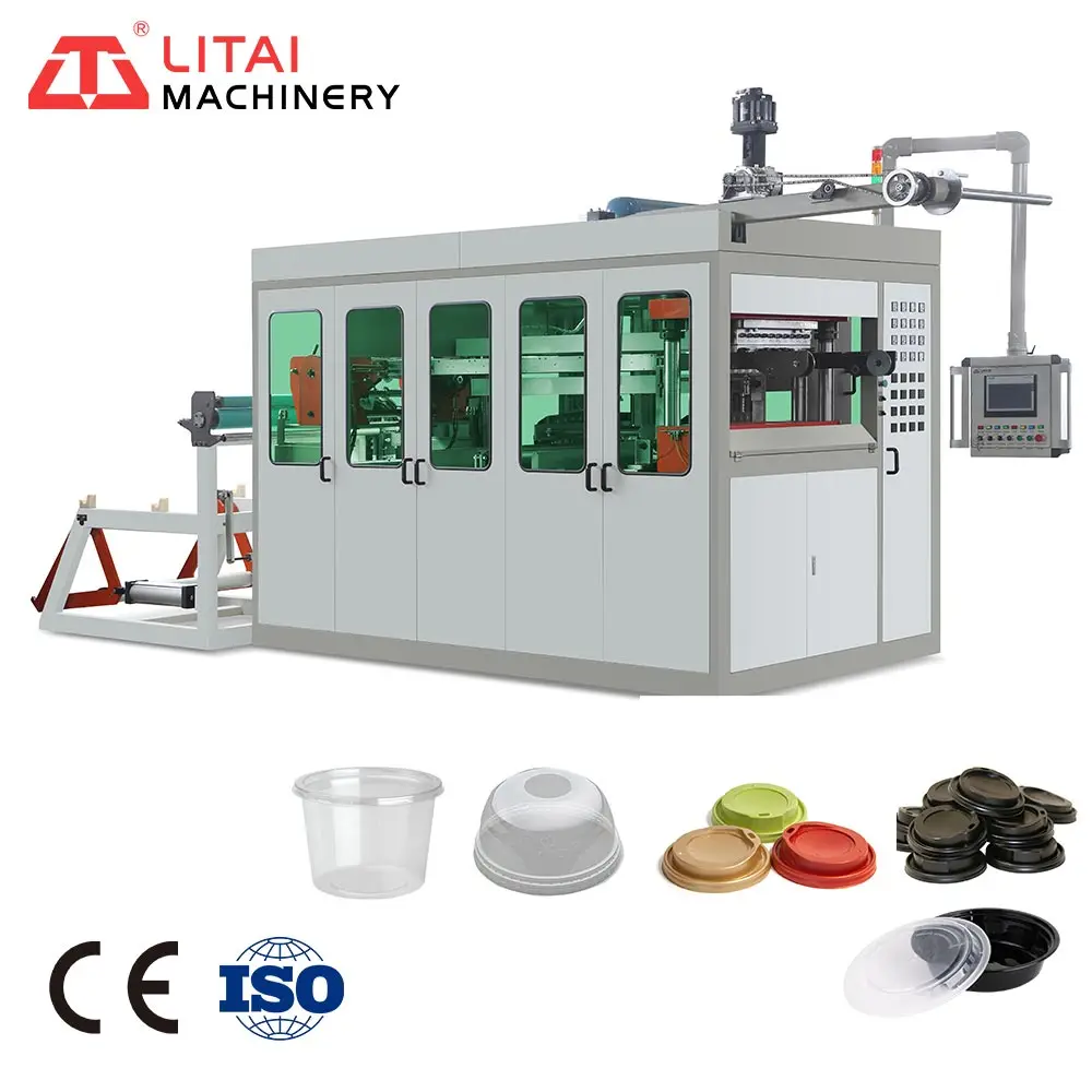 Automatic Plastic Tray Disposable PP Container Bowl Box Lid Thermoforming Machine