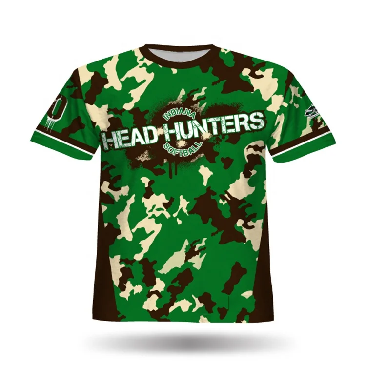 Baseball Shirt Camo Best Selling High Quality Comfortable Usa Customized Baseball & Softball Wear Heat Sublimated Transfer 10pcs