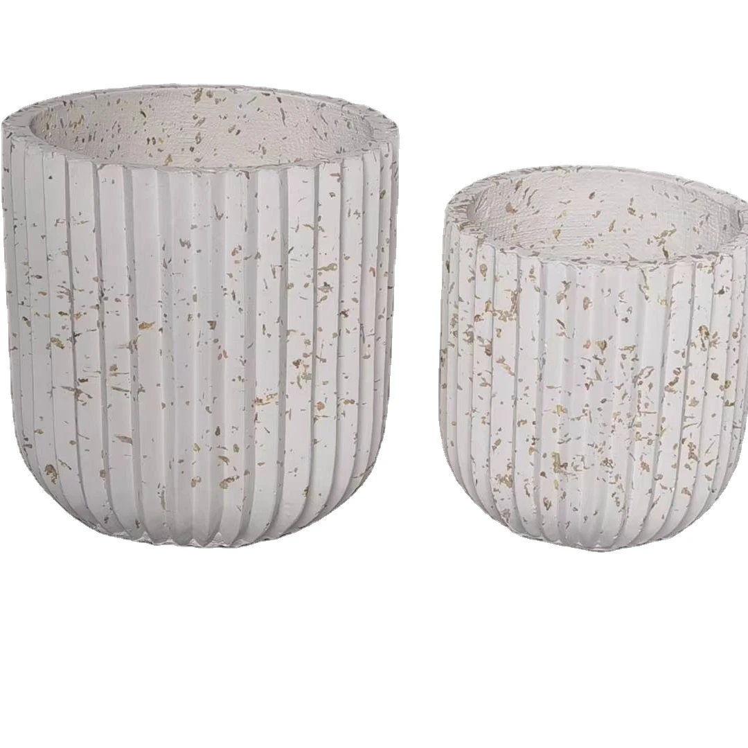 Marbled flower pots in various shapes for decorative