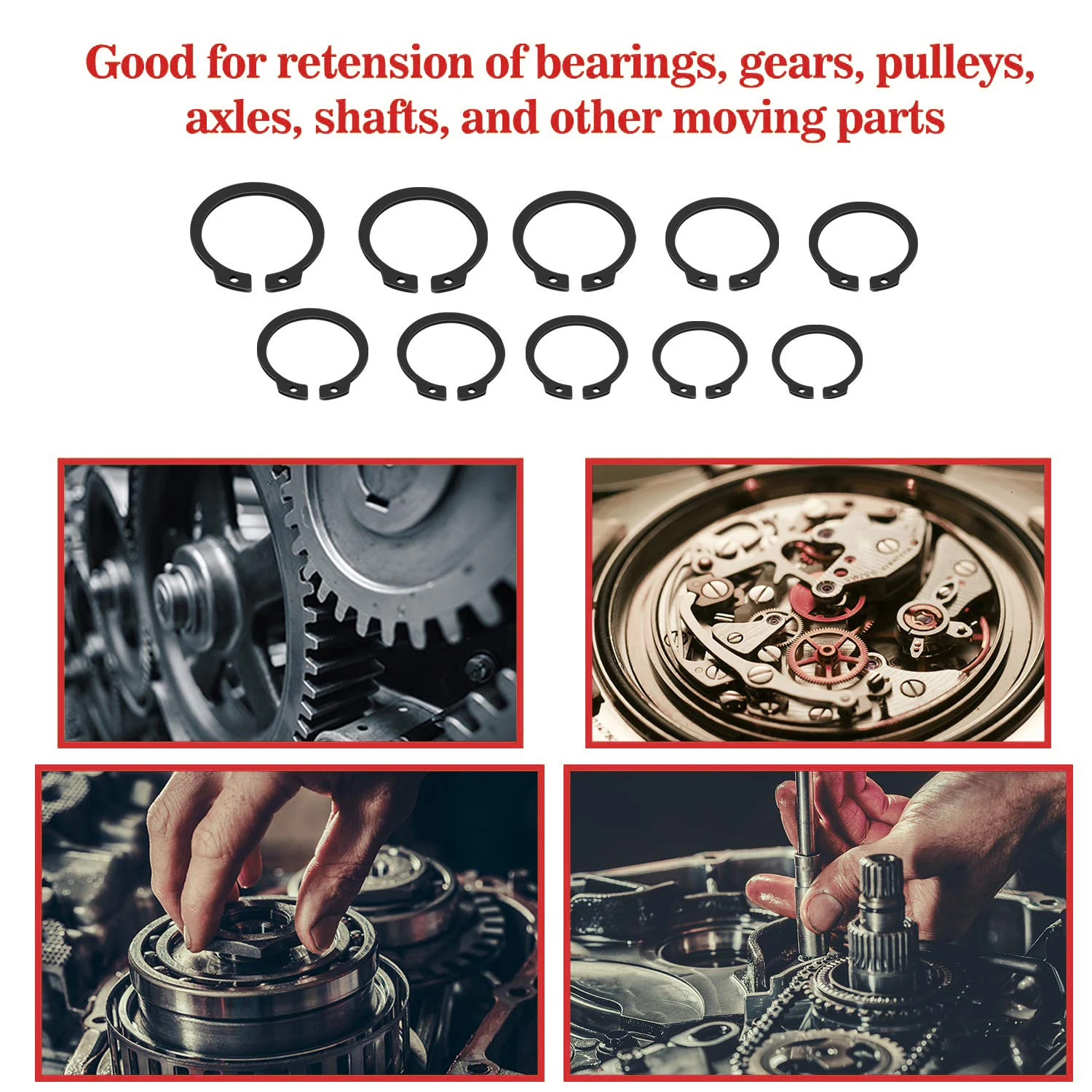 DIN 471 Stainless Steel Carbon Steel M3 M4 M5 M6 M7 M8 M9 M10 C Type Snap Rings External Circlip Retaining Rings for Shaft