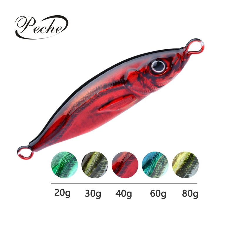 Peche Shore Slow Pitch Jigs Lure Metal Casting Swimming Bait 15/20/30/40/60/80/100g Artificial Trolling Jigging Fishing Lures
