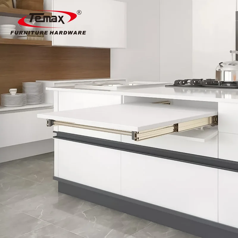 Temax high quality concealed invisible flat push rotating dining table for furniture hardware