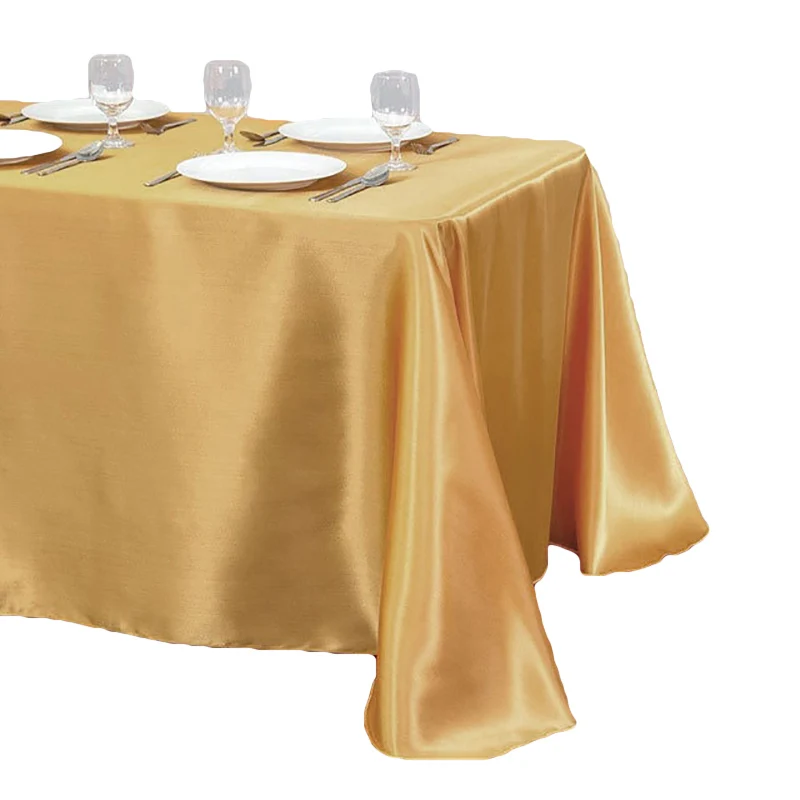 90x132 Inch Rectangle Square 100% Polyester Table Cover White Satin Tablecloth Wedding Table Cloths