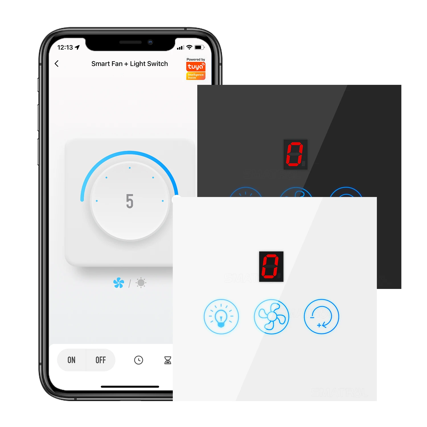 SMATRUL ЕС Tuya Smart WiFi переключатель вентилятора потолочный светильник контроль скорости электрического приложение работает с Alexa Google