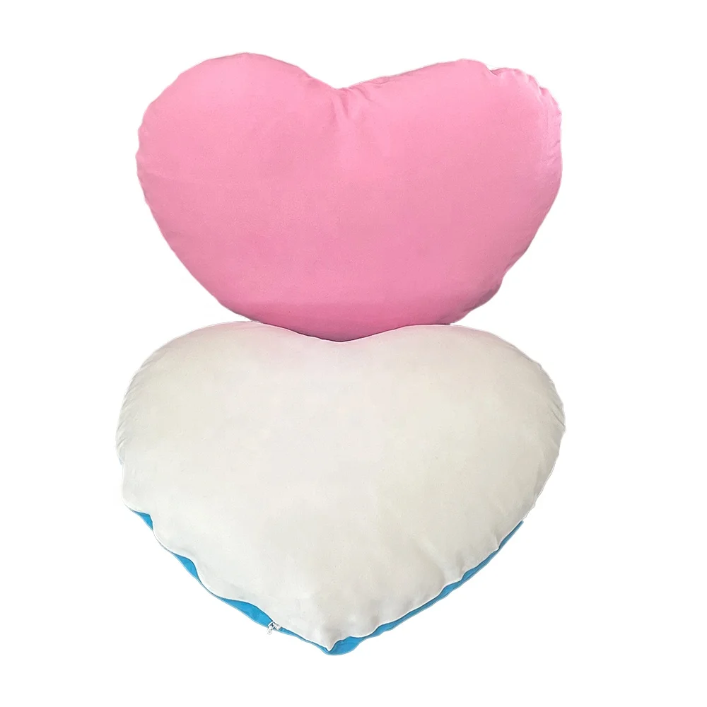 Prosub Sublimation Heart Pillows Peach Skin Velvet Throw Pillow Covers Sublimation Cushion Cover Blanks Heart Shaped Pillow Case