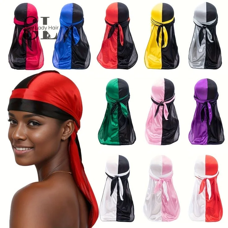 Custom Durags Wholesale Du rag Cheap Hip Hop Plain Unisex Headwrap Silk Satin Doo rag