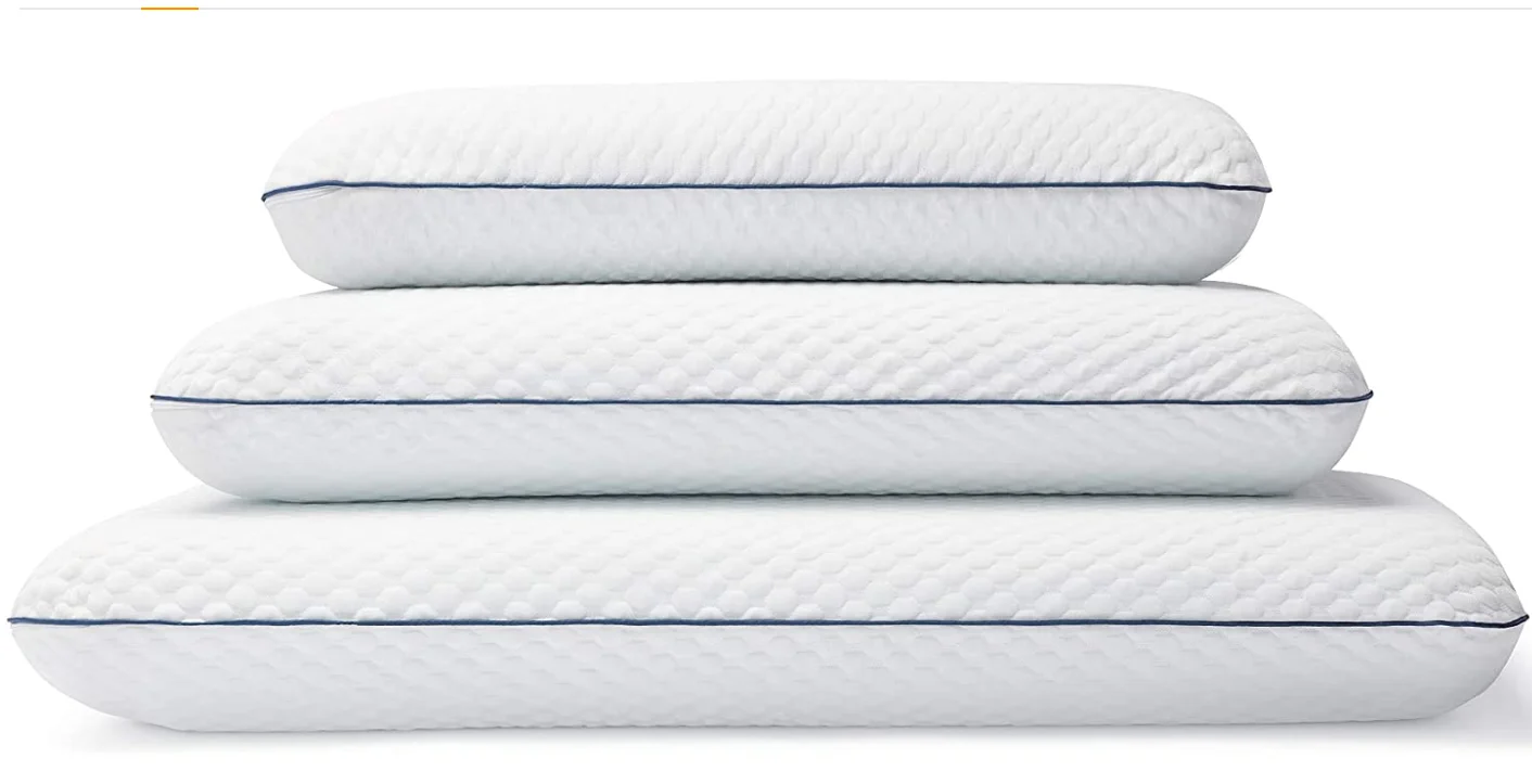 Ventilated Gel Memory Foam Pillow - Washable Cover - Standard Size
