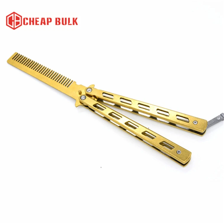 Wholesale high quality private logo beard care stainless steel folding beard pocket comb