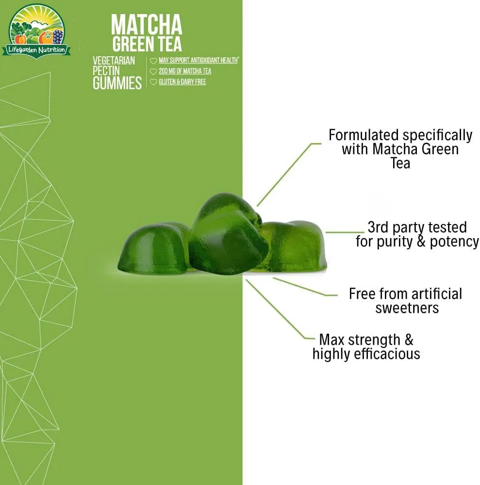 Custom Logo Shape Dietary Supplement Vitamin Nutrition Metabolism booster Matcha Green Tea Gummy