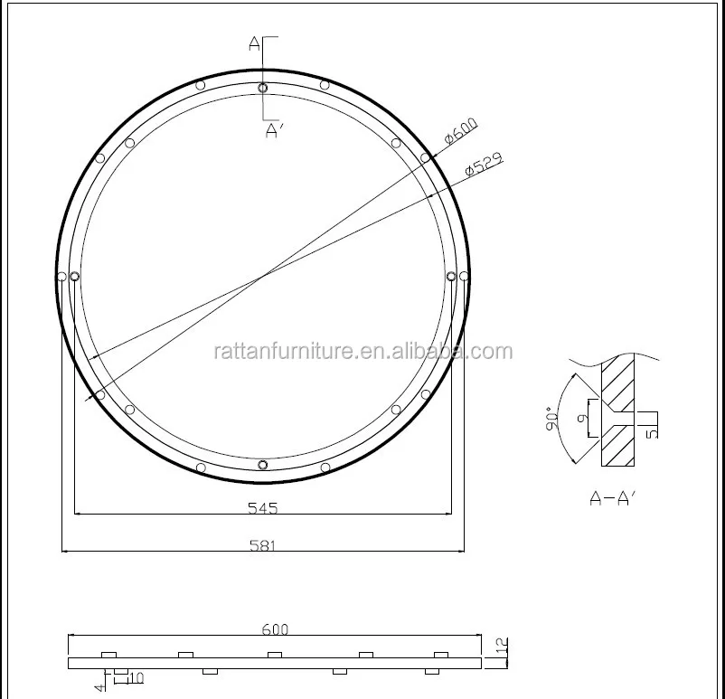 
24 inch aluminium swivel lazy susan 