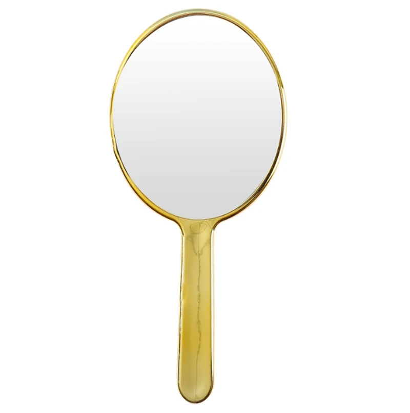 Electroplated Handle Makeup Mirrors Beauty Portable Custom Logo Round Hand Water Ripple Small Pocket mirrors