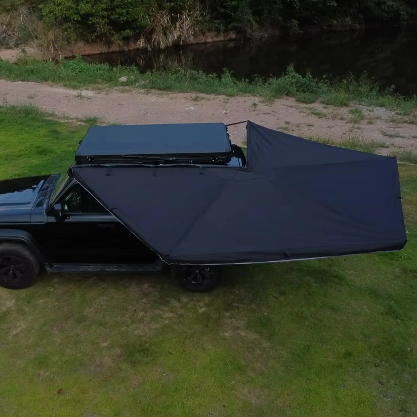 4X4 270 Degree Awning Freestanding with LED 270 XL Degree Awning with Side Walls for Cars Arms LED Freestanding Awning