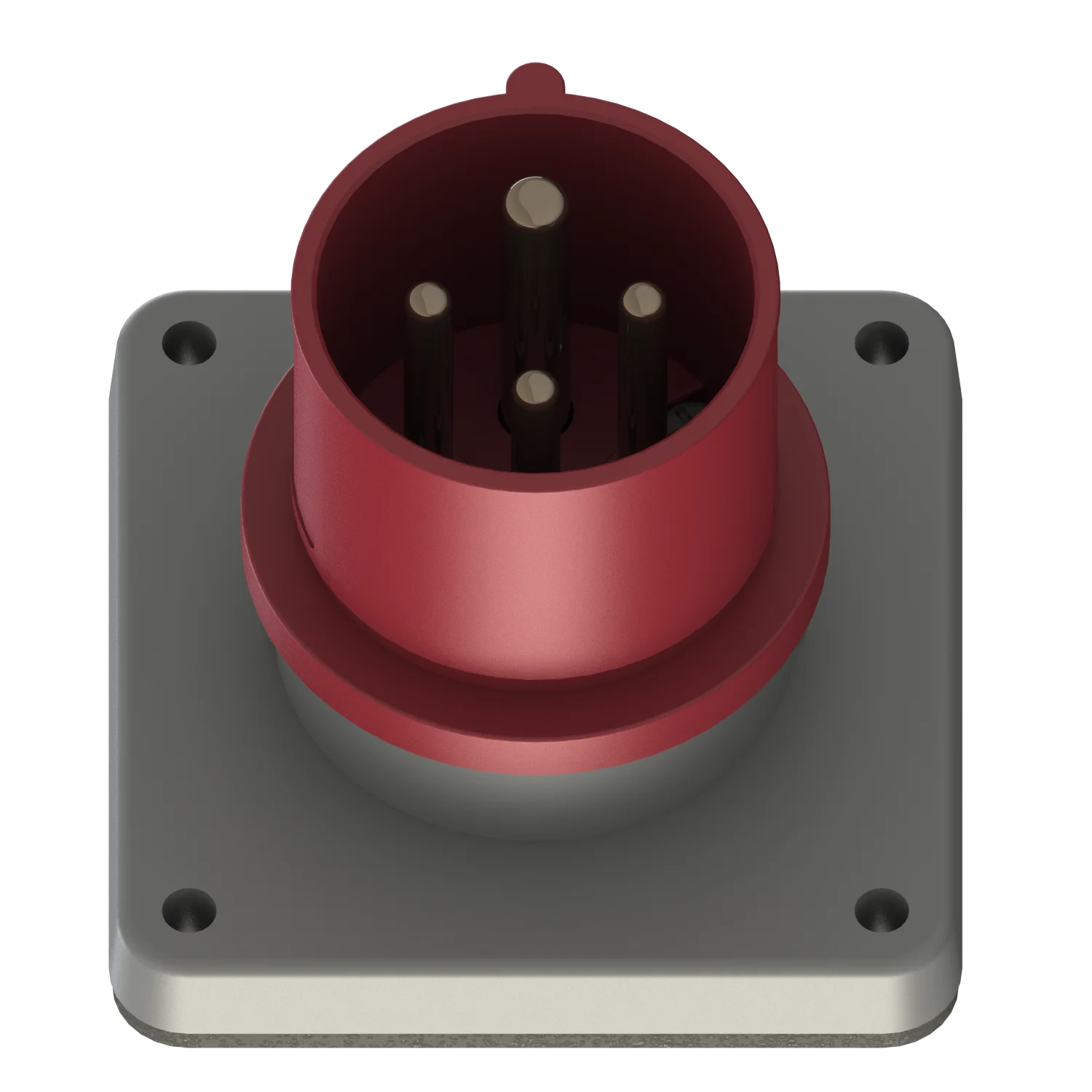 JH813N high quality 16 amp 4p 400v 6h ip44 red Industrial Power  Concealed Plug Panel mounted plug