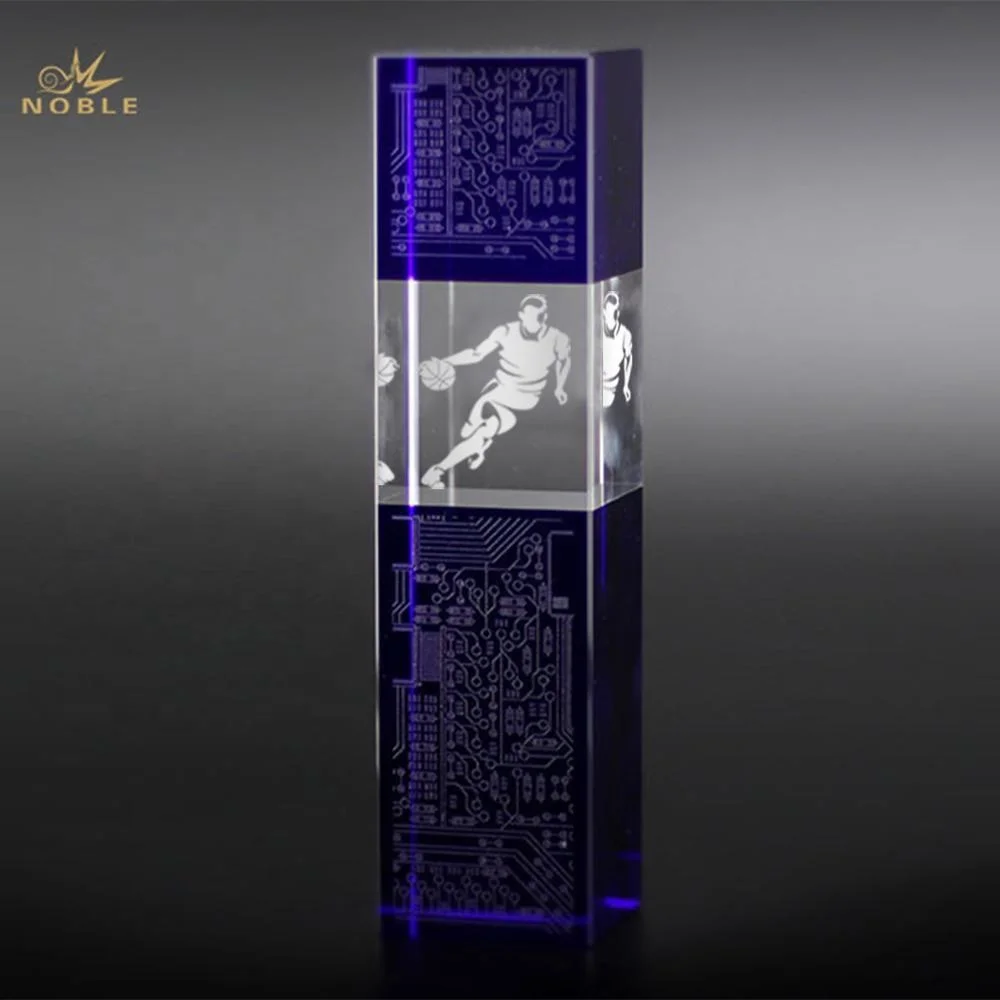 Custom Laser Engraved Crystal Block Award