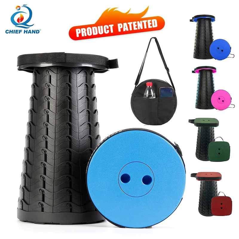 Square outdoor  Retractable Folding Stool Portable Travel Seat Square plastic stool Camping Fishing Garden Folding Chair