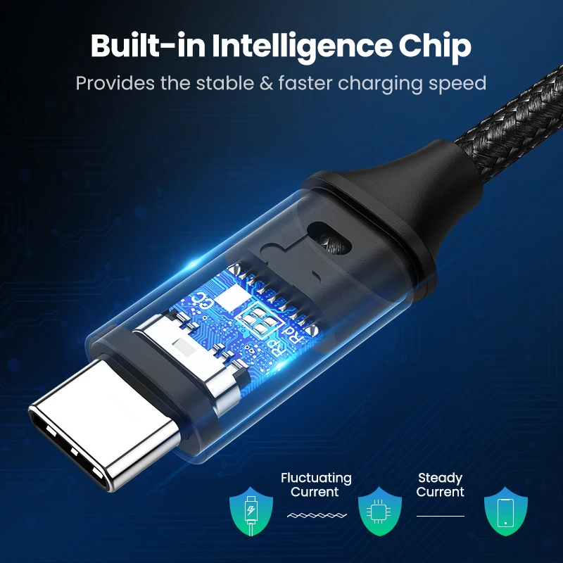 Кабель Ugreen с USB C на Type PD 100 Вт зарядный кабель для MacBook iPad Pro быстрая зарядка 4 0 USB-C шнур быстрой