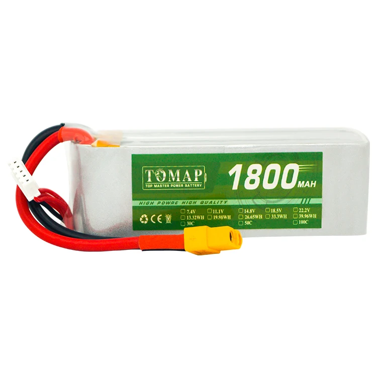 High quality 3s 11.1v  2s 7.4v 1800mah 100c 4s 14.8v  rc lipo battery for uav drone helicopter model aircraft
