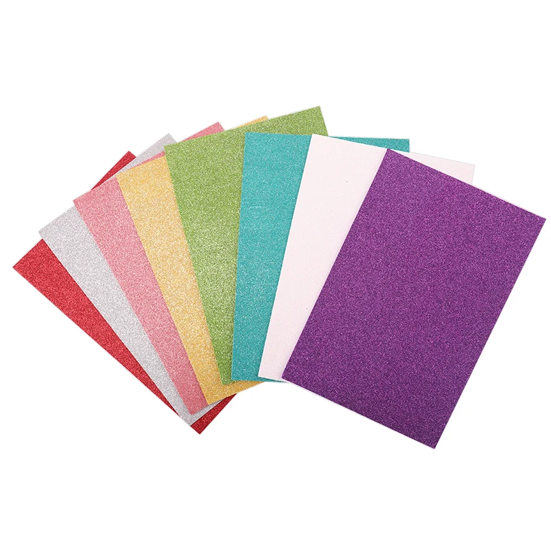 Factory Colorful Eco-Friendly Self-Adhesive Glitter Sheet GOMA EVA Foam Crafting Paper