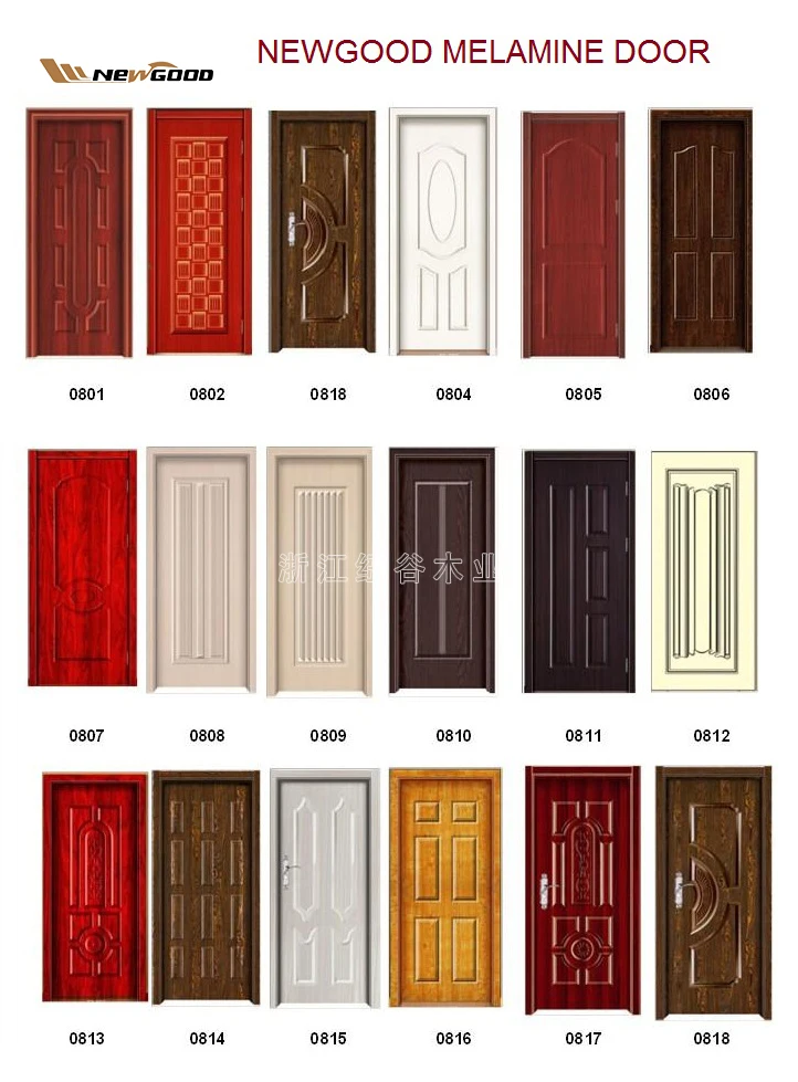 Modern Design Interior MDF Wooden Door Luxury Classic Melamine Paint-free Room Door