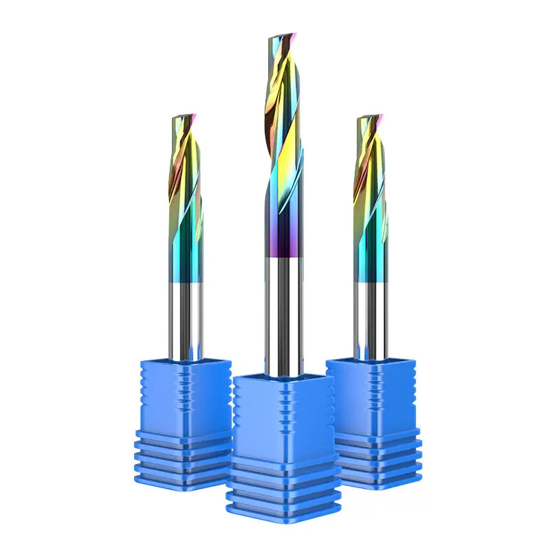 HUHAO 8 мм по индивидуальному заказу 1 Флейта карбида ЧПУ деревообрабатывающий спиральный Фрезер 303211617