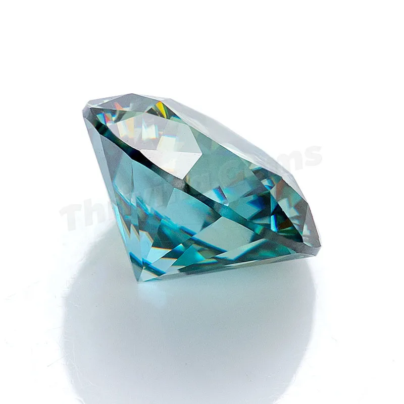 Thriving Gems Bulk Sale 1 Carat Moissanite Light Blue Color Round Synthetic Moissanite Diamond