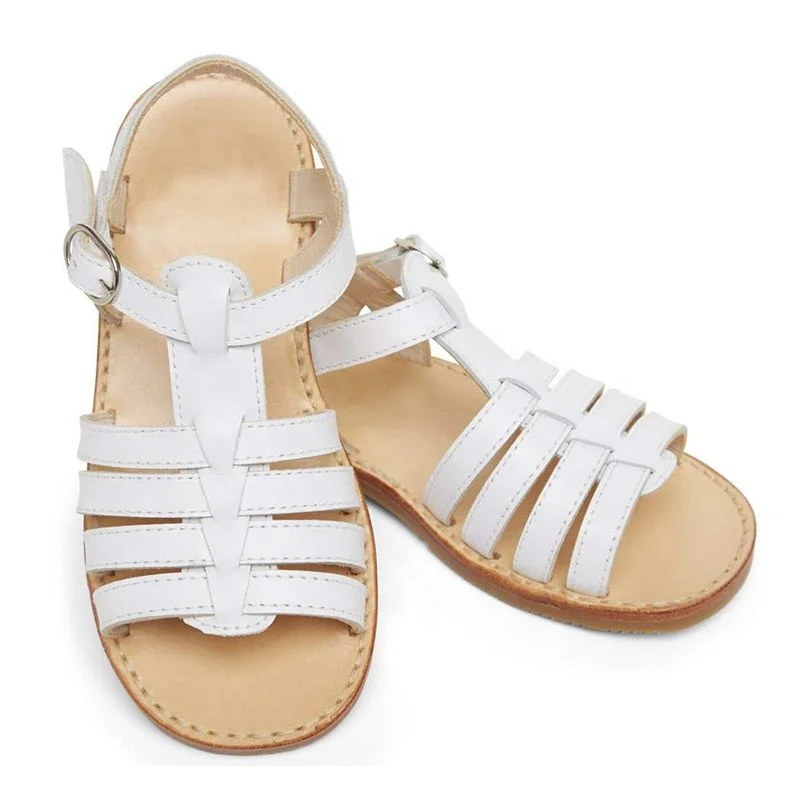 Choozii Wholesale New Style Genuine Leather Kids Sandals  Soft Sole Summer Children Shoes Flat