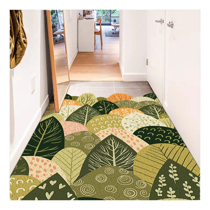 Hot selling custom plant printed outdoor doormat rug personalized funny front door welcome door mat microfiber non slip carpet