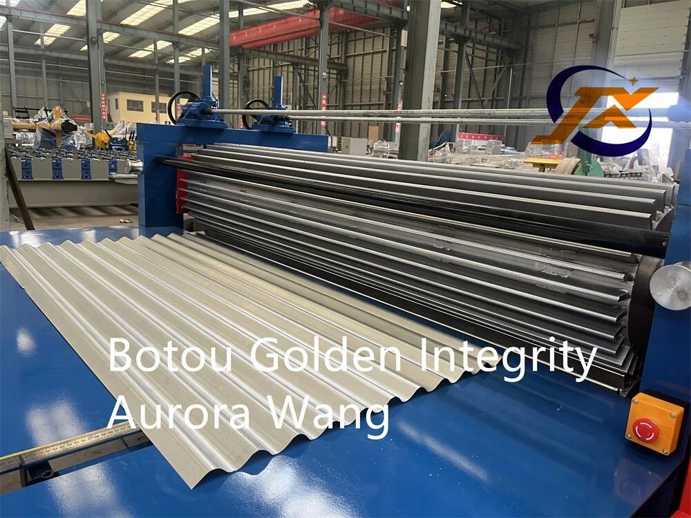 JCX  2 meters length 0.11 to 0.55 mm thick barrel/horizontal type aluminum corrugated roof sheet making machine