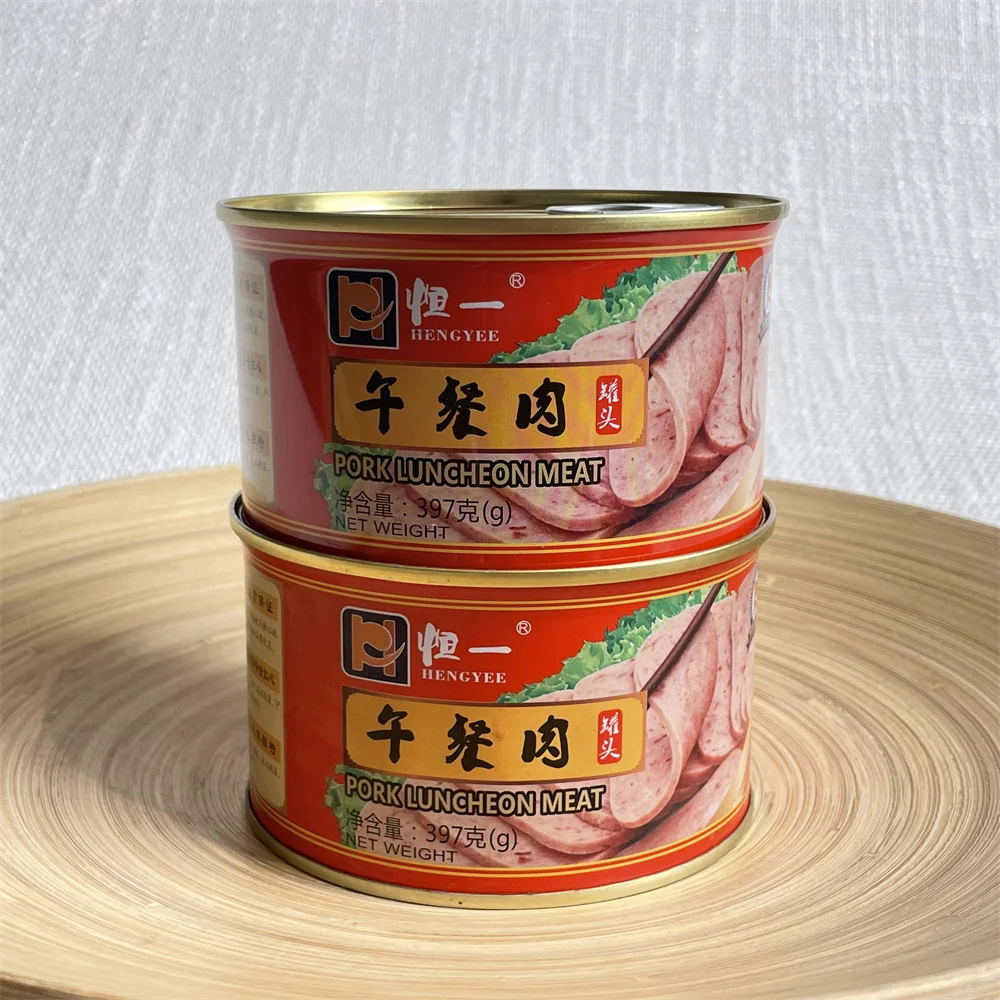 wholesale custom order High quality canned pork luncheon meat food in can canned 397g
