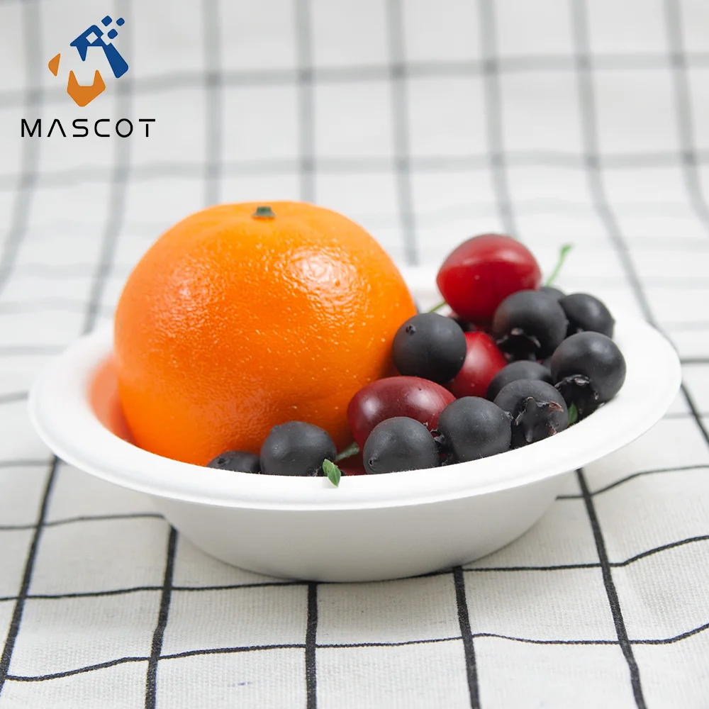 Disposable Soup Bowl Biodegradable Bagasse Sugarcane Round Salad Bowl With Lid Party Supplies