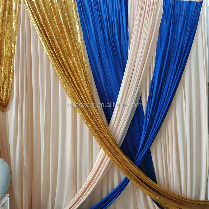 Premium Pipe Drape Products Wedding Curtain  Wedding Backdrop 3m*6m Marriage Stage Curtain For Event