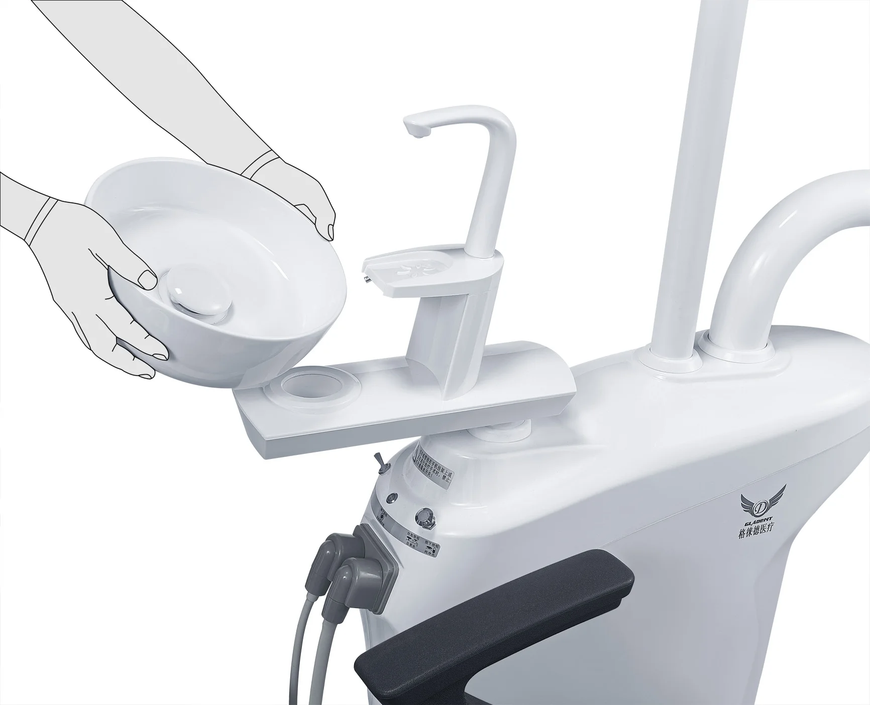 CE ISO Approved Hot Selling Left Hand Dental Unit With Rotatable Spitton Dental Chair Manufacture