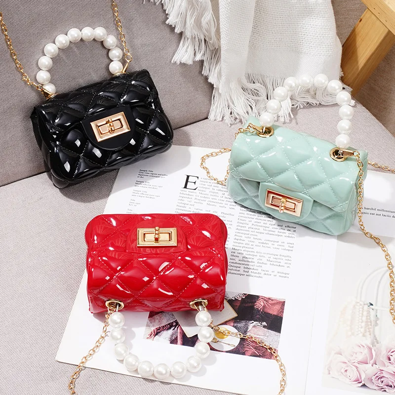Hot Selling Bag Fashion Leisure Pearl Handheld Jelly Bag Luxury Handbag in Europe for Women Ladies Handbags Single Square