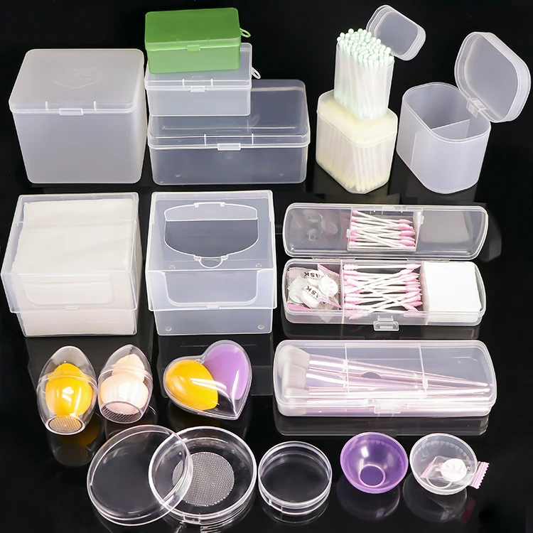 ks Plastic Eyeshadow Packaging Eyeshadow Palette DIY Makeup Display Pans Makeup Sponge Case Cotton Swab Case