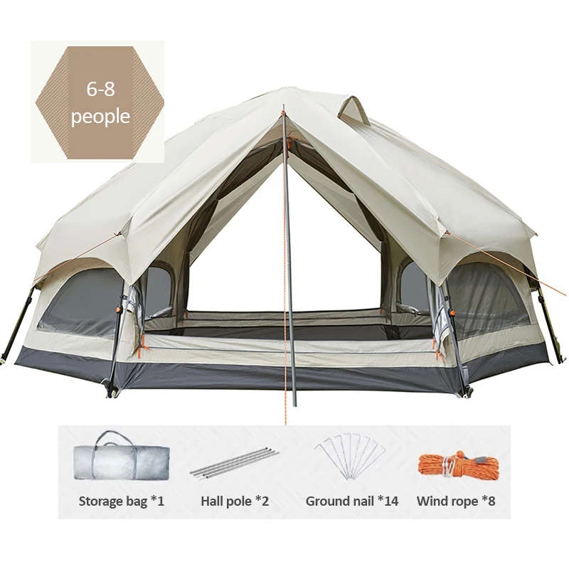 Mushroom tent outdoor camping fully automatic 5-8 people park wilderness survival camp traveling tent