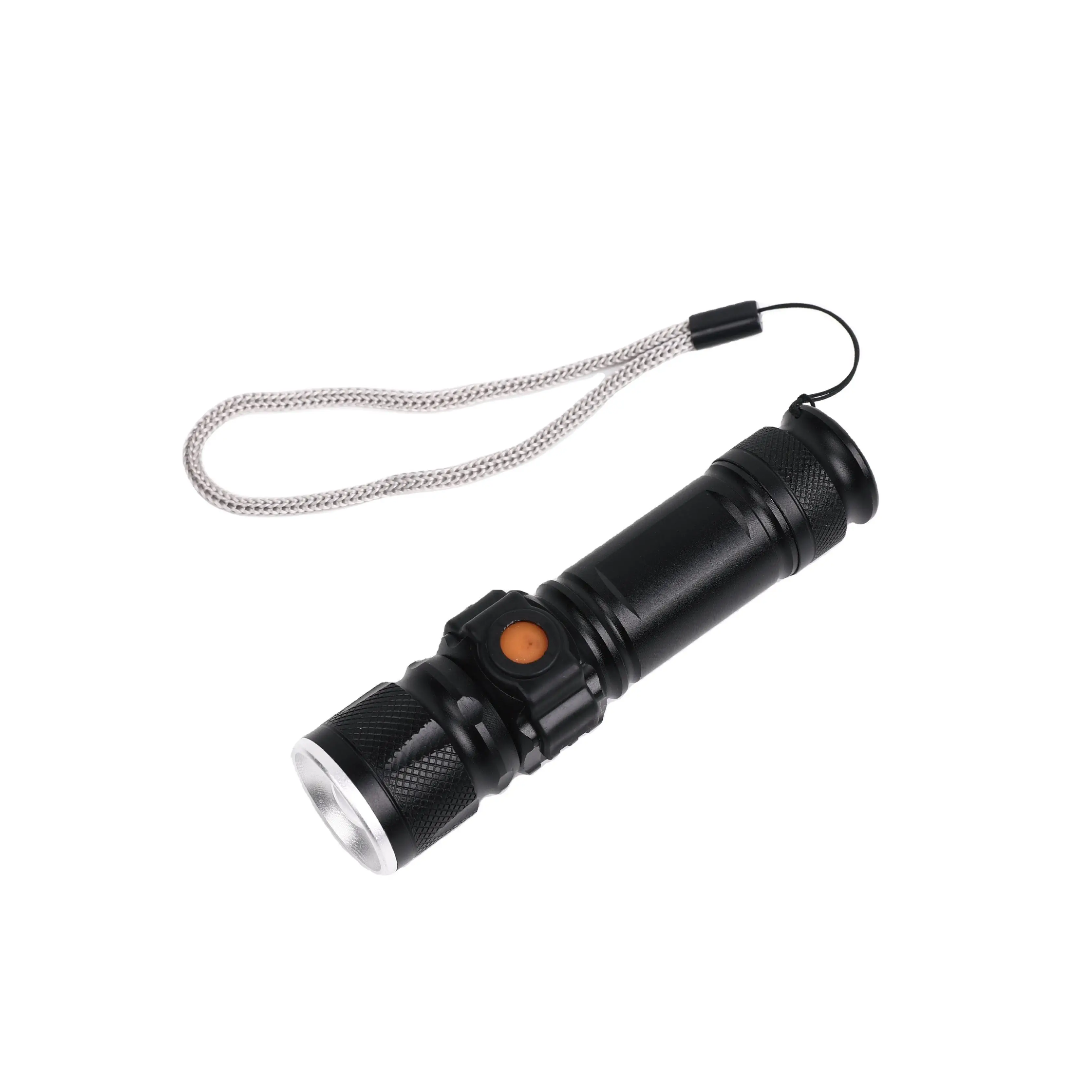 Multi-function Aluminium Portable USB Rechargeable Zoomable Torch XPE Flashlight  Rechargeable Battery flashlights torches