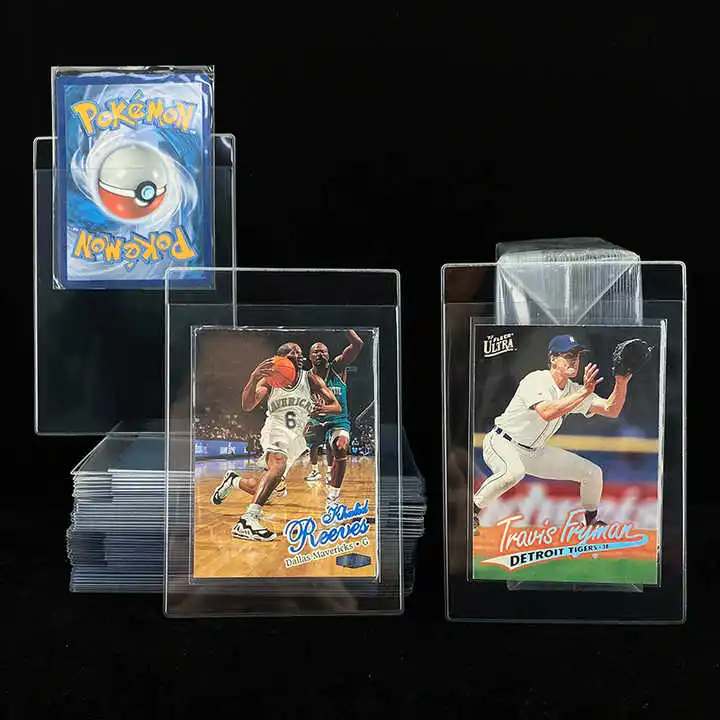 Customized Archivalpro Wholesale pack 50 Super Clear Plastic Pvc Standard Custom Logo Trading Card Semi Rigid Card Holders