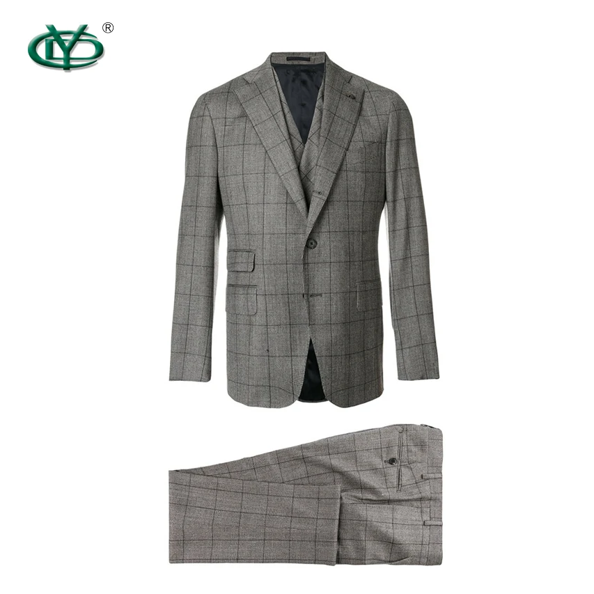 Latest design fashion office wearing European style men wool suit 2 pieces