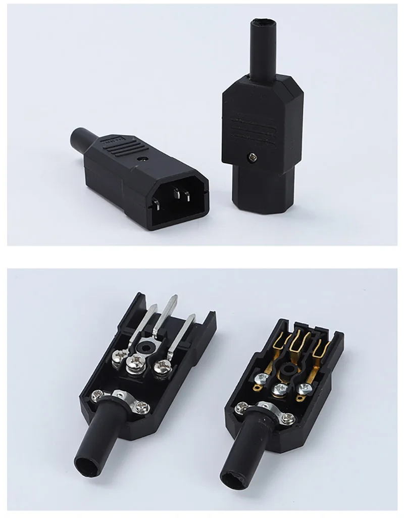 AC power socket  cable connectors male and female C13 and C14 wire electrical terminal battery power connector