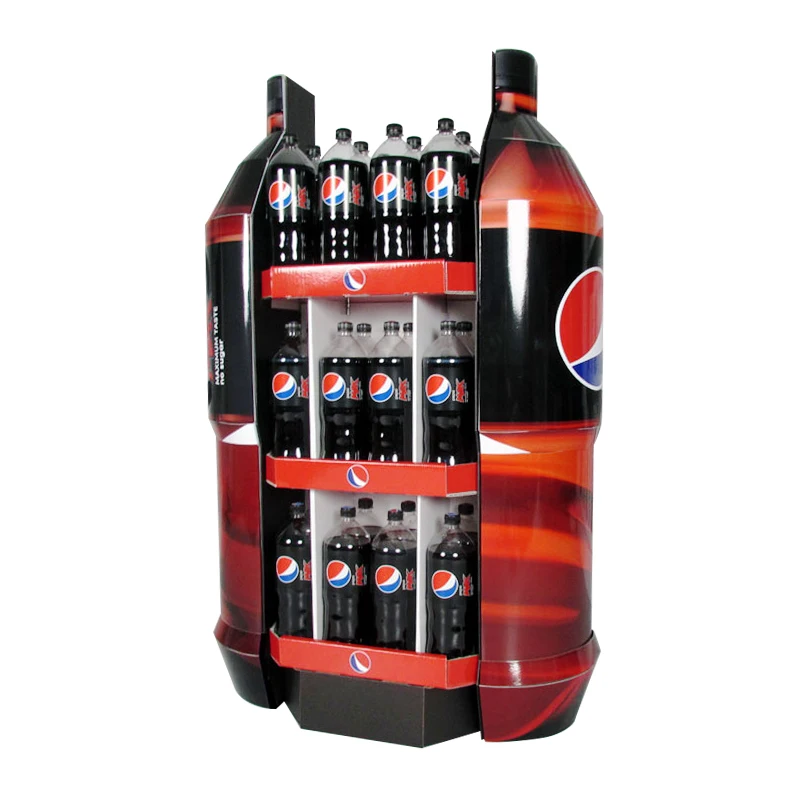 Custom Pop Floor Retail Store Product Display Unit Stands Candy Food Beverages Cardboard Display Rack Corrugated Cardboard