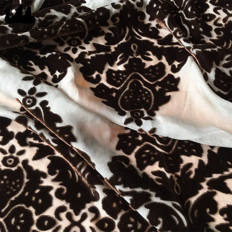 
silk viscose velvet silk velvet digital printing burn out velvet 