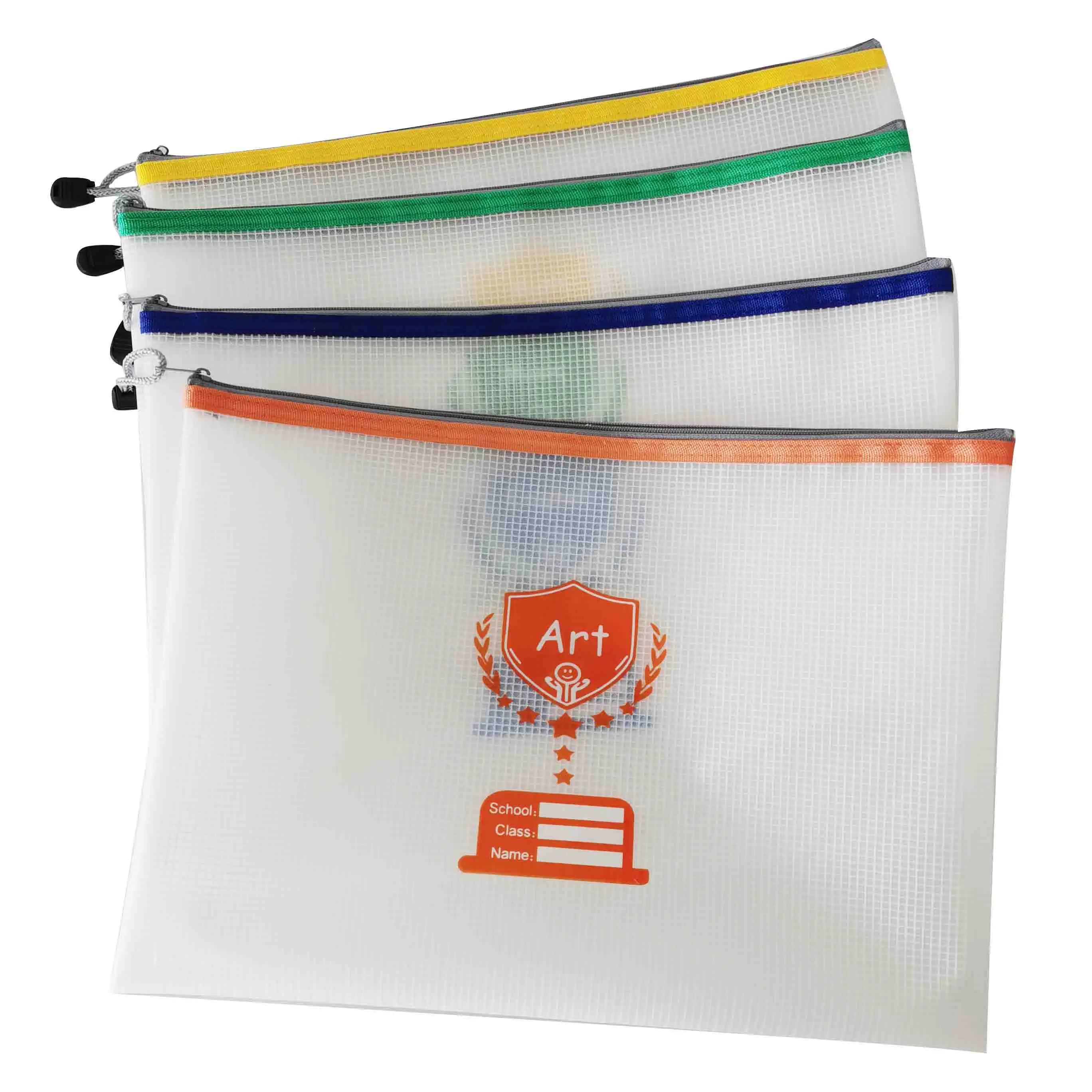 Subject Printed EVA Zipper Student document folder Bag Eco-friendly Mesh Zipper plastic Bag File Folder Accessories EVA