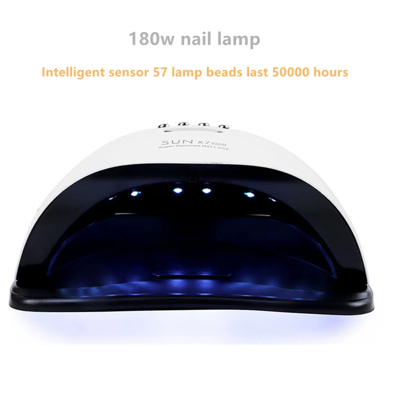 180 Вт лампа для ногтей 57 светодиодов sun uv led Сушилка геля двойной свет быстрого отверждения всех гелей УФ