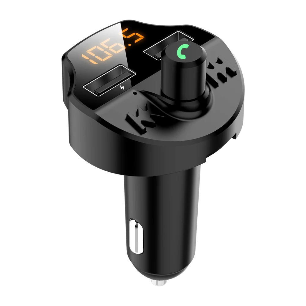 Черный двойной Usb зарядное устройство fm-передатчик автомобиля 2 BlueTooth автомобильный комплект